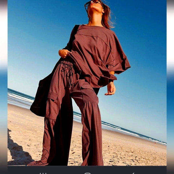 FREE PEOPLE "Russell Set" in  Chocolate Merlot SOLD OUT ONLINE! - Picture 1 of 14
